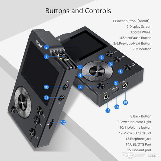 iRULU F20 HiFi Lossless Mp3 Player with Bluetooth:DSD High Resolution